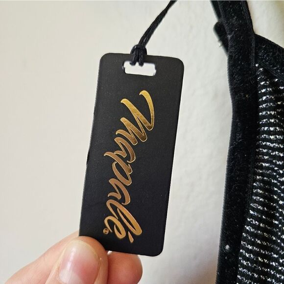 NWT Mapalé Nordstrom Black Silver Glitter Bodysuit Size S/M - Picture 3 of 6